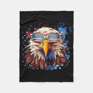 Patriotic Eagle 4th Of July Usa Flag Independence  Fleece Blanket