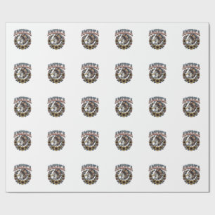 Patriotic Eagle America Sunflower Vintage Wrapping Paper