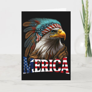 Patriotic Eagle American Flag 4th Of July Merica 1 Card