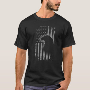 Patriotic Eagle American Flag Cool Wild Animals T-Shirt