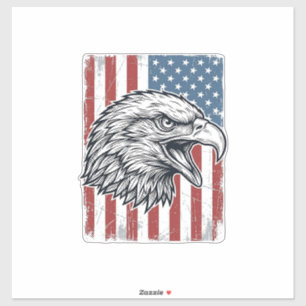 Patriotic Eagle American Flag Vintage Engraving_1