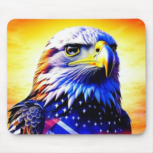 Patriotic Eagle and American Flag  Mouse Pad (Front)