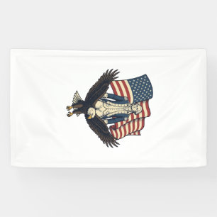 Patriotic Eagle and Colonial General Vintage Vecto Banner