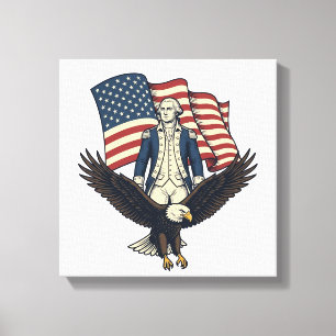 Patriotic Eagle and Colonial General Vintage Vecto Canvas Print
