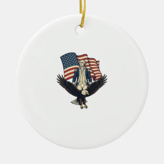 Patriotic Eagle and Colonial General Vintage Vecto Ceramic Tree Decoration