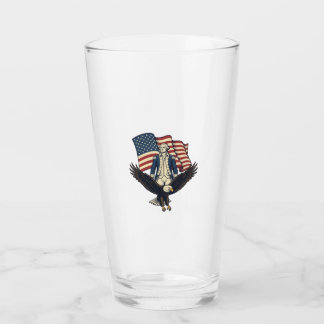Patriotic Eagle and Colonial General Vintage Vecto Glass