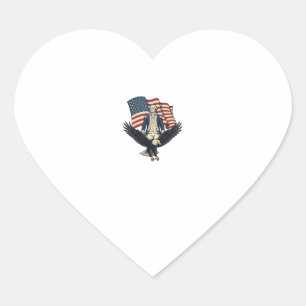 Patriotic Eagle and Colonial General Vintage Vecto Heart Sticker