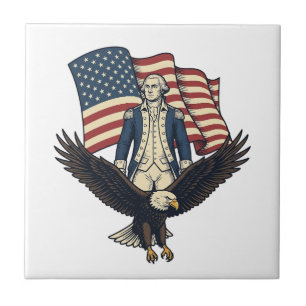 Patriotic Eagle and Colonial General Vintage Vecto Tile