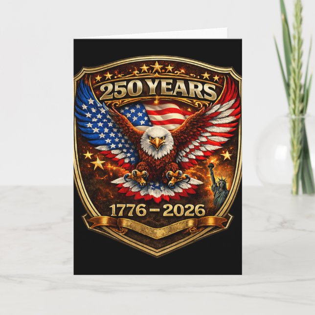 Patriotic Eagle And Flag 250 Years 1776-2026 250th Card (Front)
