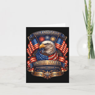 Patriotic eagle and flag 250 years 1776-2026 4th card