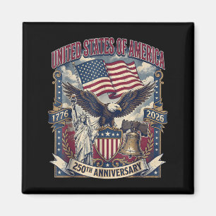 Patriotic Eagle and Flag 250 Years 1776-2026 4th Magnet
