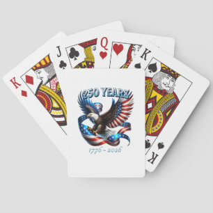 Patriotic Eagle and Flag 250 Years 1776-2026 Playing Cards