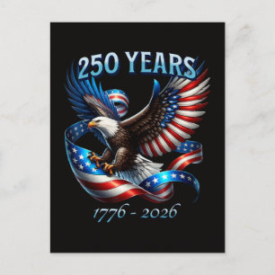 Patriotic Eagle and Flag 250 Years 1776-2026 Postcard
