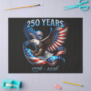 Patriotic Eagle and Flag 250 Years 1776-2026 Tissue Paper