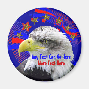Patriotic Eagle And Gold Stars Magnet