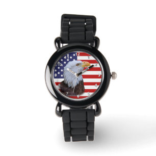 Patriotic Eagle and USA Flag Watch