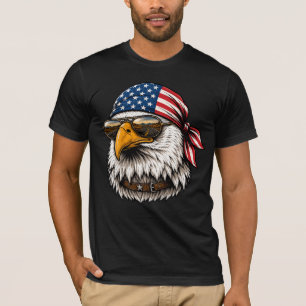 Patriotic Eagle Bandanna USA Road Trip T-Shirt