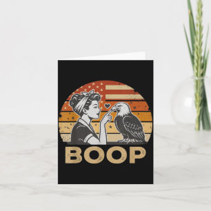 Patriotic Eagle Boop 4th Of July Funny Pin-Up Girl Card