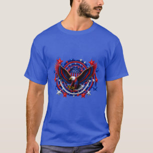 Patriotic Eagle Burst – Red White & Blue Free T-Shirt