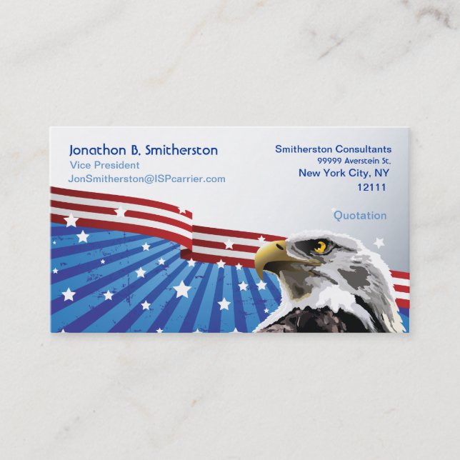 Patriotic Eagle Business Card (Front)