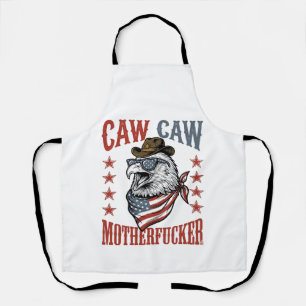 Patriotic Eagle Caw Caw Vintage Funny Shirt Design Apron