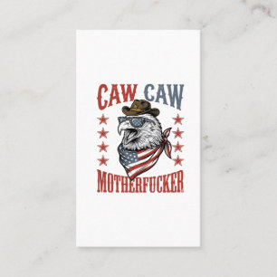 Patriotic Eagle Caw Caw Vintage Funny Shirt Design Business Card