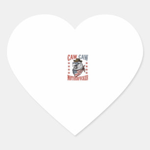 Patriotic Eagle Caw Caw Vintage Funny Shirt Design Heart Sticker