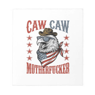 Patriotic Eagle Caw Caw Vintage Funny Shirt Design Notepad