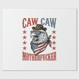 Patriotic Eagle Caw Caw Vintage Funny Shirt Design Wrapping Paper