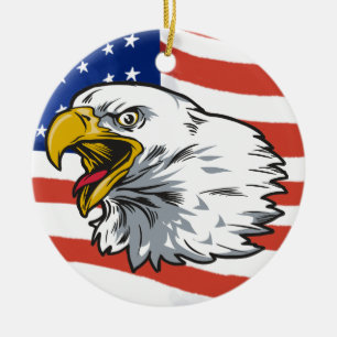 Patriotic Eagle Ceramic Tree Decoration