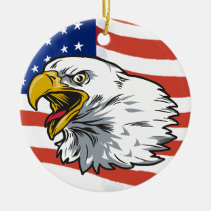 Patriotic Eagle Ceramic Tree Decoration