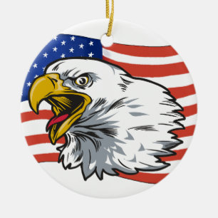 Patriotic Eagle Ceramic Tree Decoration