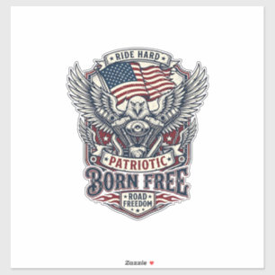 Patriotic Eagle Engine Biker Road Freedom Patriot