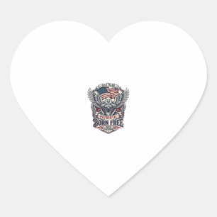 Patriotic Eagle Engine Biker Road Freedom Patriot  Heart Sticker