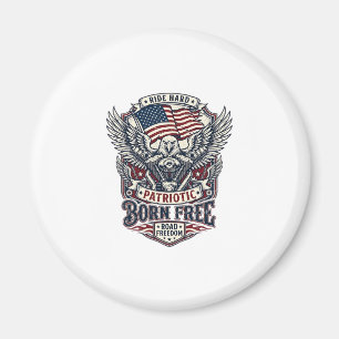 Patriotic Eagle Engine Biker Road Freedom Patriot Magnet