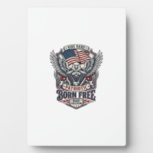Patriotic Eagle Engine Biker Road Freedom Patriot Plaque