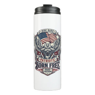 Patriotic Eagle Engine Biker Road Freedom Patriot Thermal Tumbler