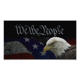 Patriotic Eagle & Flag Photo Print