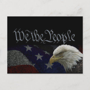 Patriotic Eagle & Flag Postcard