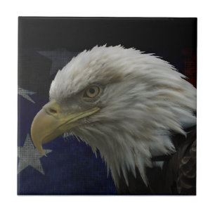 Patriotic Eagle & Flag Tile