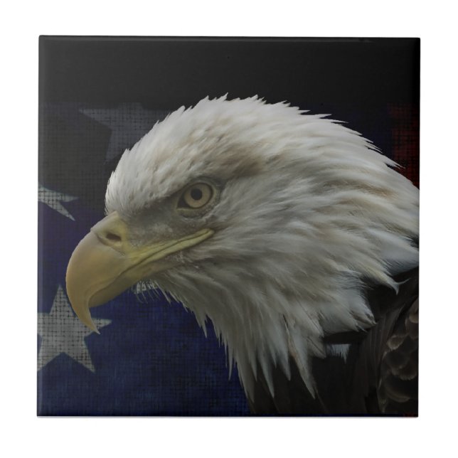 Patriotic Eagle & Flag Tile (Front)