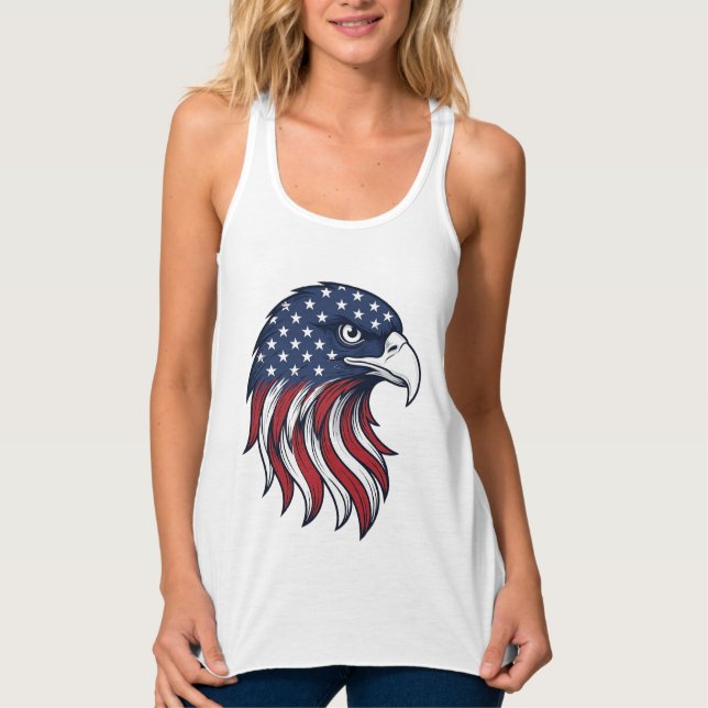 Patriotic Eagle Flag Vector Design for White Shirt (Front)