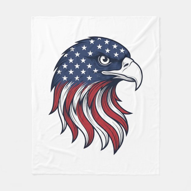 Patriotic Eagle Flag Vector Design for White Shirt Fleece Blanket (Front)