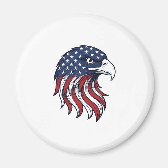 Patriotic Eagle Flag Vector Design for White Shirt Magnet (Front)