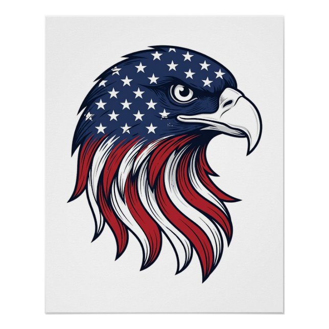 Patriotic Eagle Flag Vector Design for White Shirt Poster (Front)
