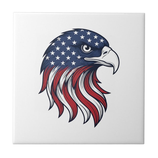 Patriotic Eagle Flag Vector Design for White Shirt Tile (Front)
