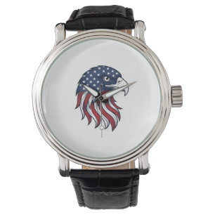 Patriotic Eagle Flag Vector Design for White Shirt Watch