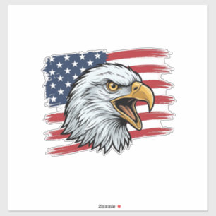 Patriotic Eagle Flag Vintage Vector Design_1