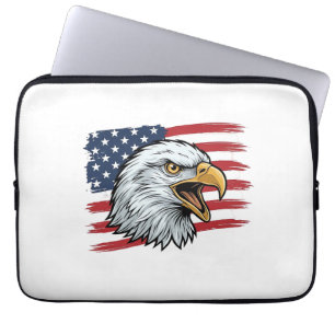 Patriotic Eagle Flag Vintage Vector Design_1 Laptop Sleeve