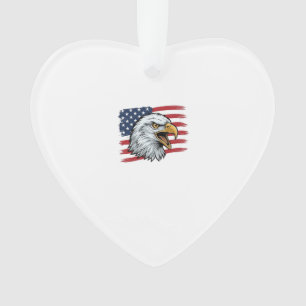 Patriotic Eagle Flag Vintage Vector Design_1 Ornament